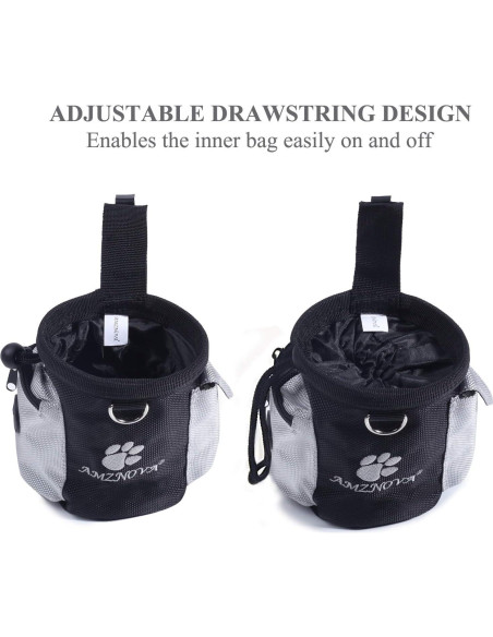 Bolsa de Golosinas para Perros AMZNOVA, 3 Tazas, Negro