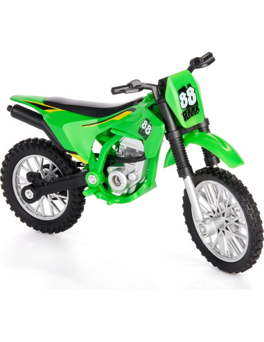 Juguete Motocicleta de Tierra Gogogomoto 1:8 Verde con Soporte