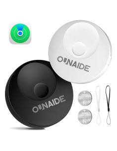Paquete de 2 Etiquetas de Rastreo Bluetooth OUNAIDE - Negro y Blanco