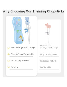 Palillos de Entrenamiento para Niños Yunhe - Azul - 16.5 cm 2