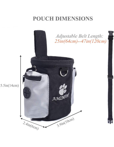 Bolsa de Golosinas para Perros AMZNOVA, 3 Tazas, Negro