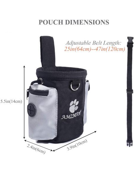 Bolsa de Golosinas para Perros AMZNOVA, 3 Tazas, Negro