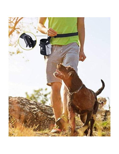 Bolsa de Golosinas para Perros AMZNOVA, 3 Tazas, Negro