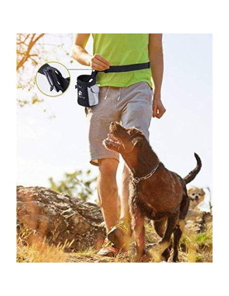 Bolsa de Golosinas para Perros AMZNOVA, 3 Tazas, Negro