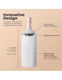 Enfriador de Botellas de Vino Vinglacé - Aislante Portátil Negro 2