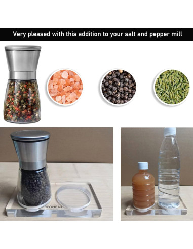 Bandeja Acrílica para Molinillos de Sal y Pimienta WOHENI 17x9 cm