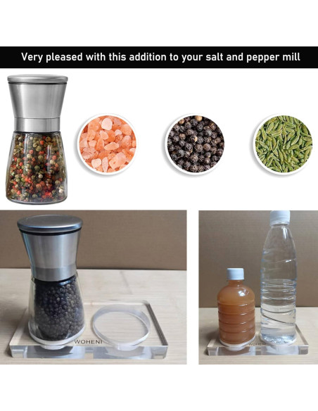 Bandeja Acrílica para Molinillos de Sal y Pimienta WOHENI 17x9 cm