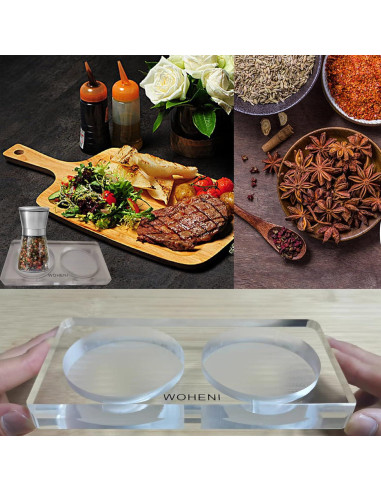 Bandeja Acrílica para Molinillos de Sal y Pimienta WOHENI 17x9 cm