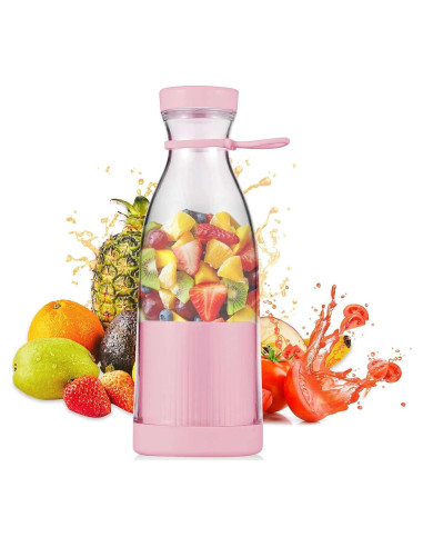 Licuadora portátil GUVANI YJ-03 0.38L USB Rosa para batidos