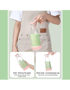 Licuadora portátil GUVANI YJ-03 0.38L USB Rosa para batidos 2