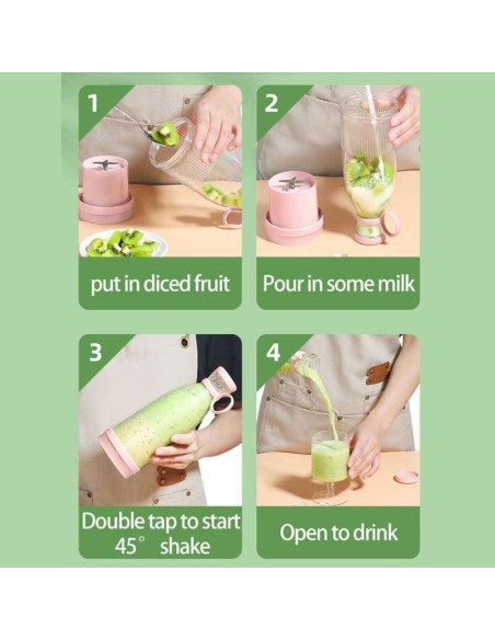 Licuadora portátil GUVANI YJ-03 0.38L USB Rosa para batidos Licuadora portátil GUVANI YJ-03 0.38L USB Rosa para batidos