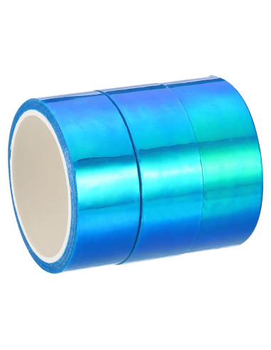 Cinta Metalizada PATIKIL 15 mm x 5 m, 3 rollos azul para manualidades