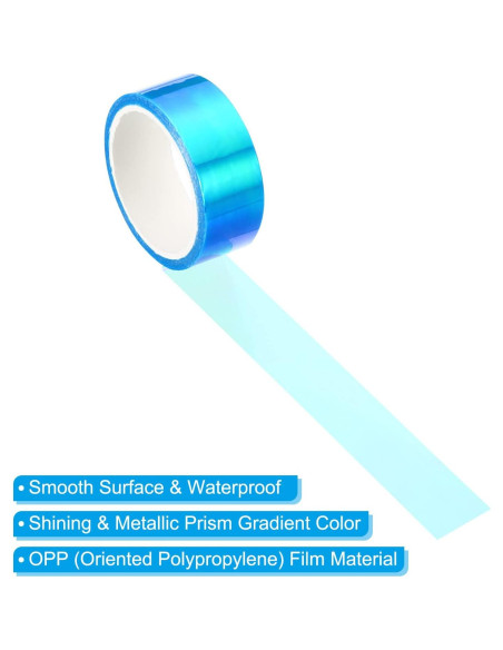 Cinta Metalizada PATIKIL 15 mm x 5 m, 3 rollos azul para manualidades