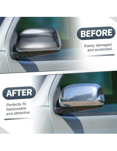 Cubiertas de Espejo Retrovisor Cromadas X AUTOHAUX para Toyota Hilux 2005-2011 2