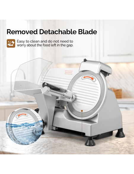 Cortadora de Carne ROVSUN 210W 8 Pulgadas Ajustable 0-13mm