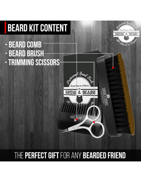 Kit de Aseo para Barba GROW ALPHA BEARD con Cepillo y Peine