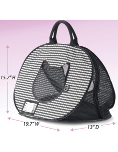 Transportín para Gatos Necoichi Plegable Gris y Blanco 2