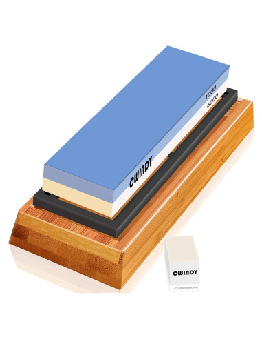 Kit de piedra de afilar CWINDY 1000/6000 con base antideslizante