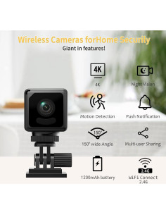 Mini Cámara Inalámbrica 4K Terura con Visión Nocturna y WiFi 2