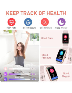 Rastreador de Fitness Moremore Rosa 1.47" Frecuencia Cardíaca 2