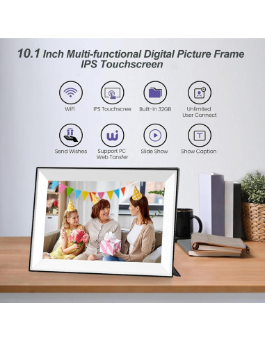Marco de Fotos Digital WiFi SVLIBO 10.1" 32GB Pantalla Táctil