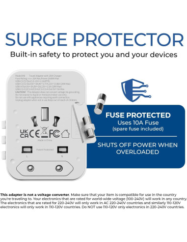 Adaptador de Viaje Universal OREI M8 25W 4-en-1 USB-C