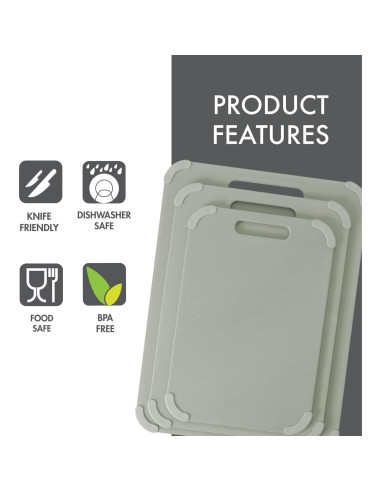 Conjunto de Tablas de Cortar Antideslizantes Dexas 3 Piezas