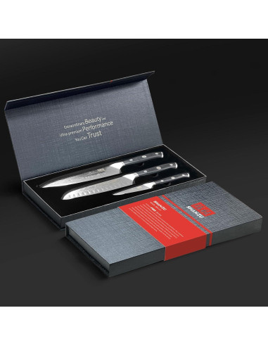 Juego de cuchillos de Damasco SHAN ZU 3 piezas alta calidad