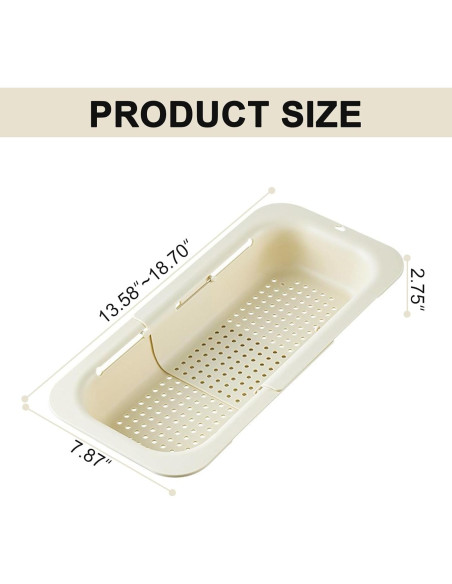 Colador Expandible Krtresiar para Frutas y Verduras 34.5-47.4 cm