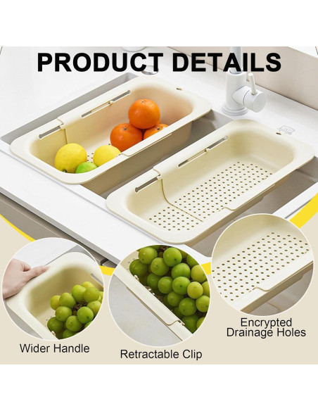 Colador Expandible Krtresiar para Frutas y Verduras 34.5-47.4 cm