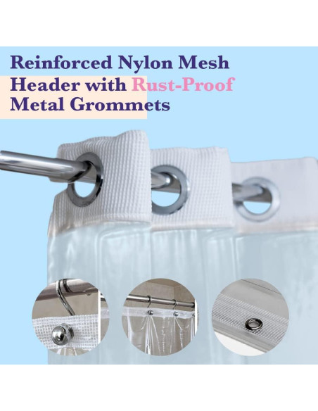 Cortina de Ducha Epica de Vinilo Transparente 1.83m x 1.83m