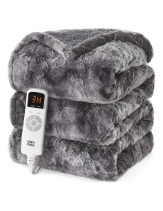 Manta Térmica Eléctrica EHEYCIGA 127x152cm Gris Sherpa