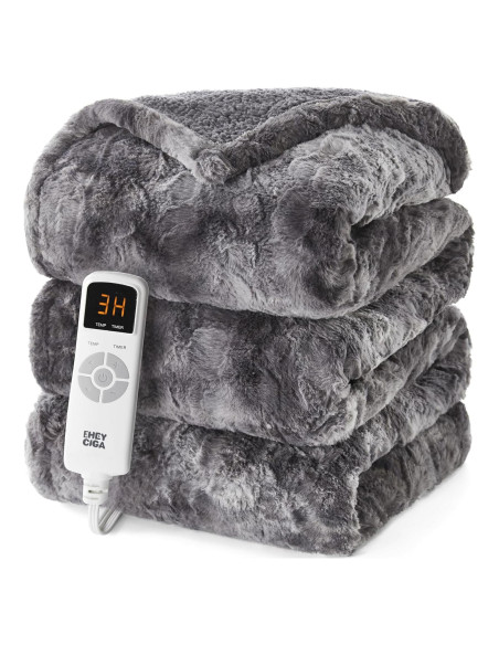Manta Térmica Eléctrica EHEYCIGA 127x152cm Gris Sherpa
