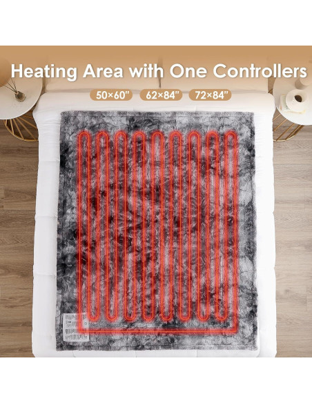 Manta Térmica Eléctrica EHEYCIGA 127x152cm Gris Sherpa