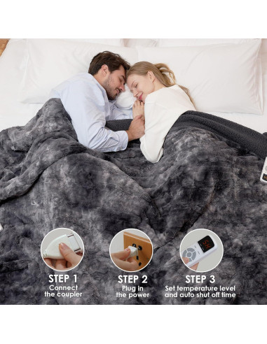 Manta Térmica Eléctrica EHEYCIGA 127x152cm Gris Sherpa