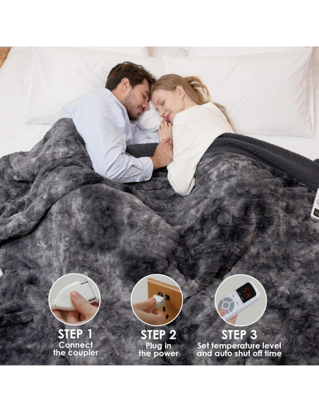 Manta Térmica Eléctrica EHEYCIGA 127x152cm Gris Sherpa