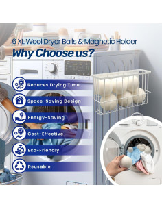 Soporte Magnético para 6 Pelotas de Secadora de Lana ENUKYCOM 2