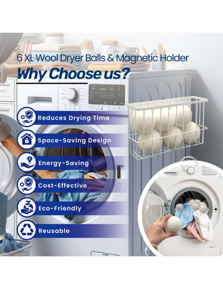Soporte Magnético para 6 Pelotas de Secadora de Lana ENUKYCOM