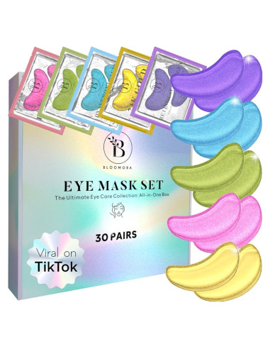 Parches para Ojos Bloomora - 30 Pares Hidratantes y Antienvejecimiento