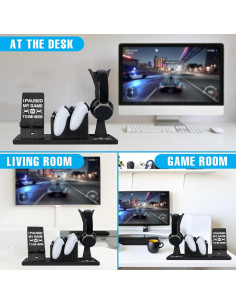 Organizador de Juegos Kaseny con Soporte para Auriculares y Controladores 2