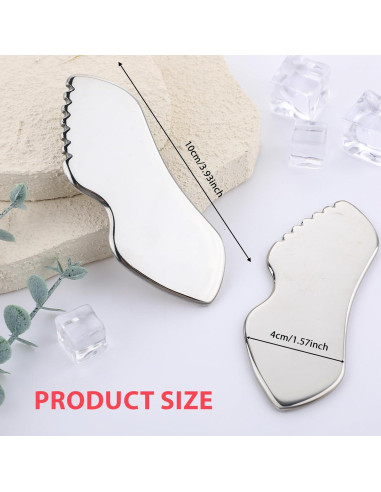Herramientas Faciales Gua Sha Acero Inoxidable Molain 2 Pcs