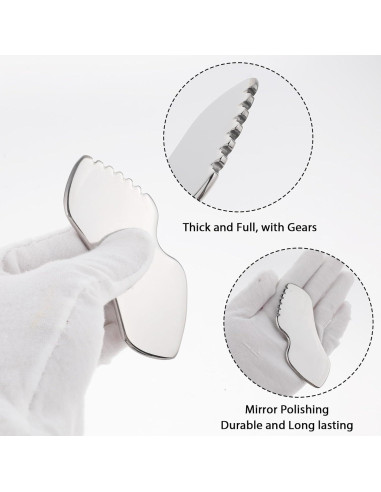 Herramientas Faciales Gua Sha Acero Inoxidable Molain 2 Pcs