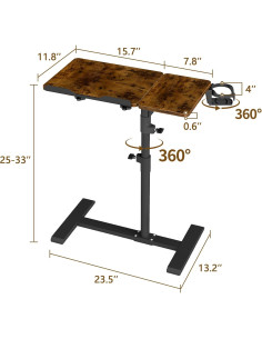Mesa Rodante para Laptop YUHFERA Ajustable 35.6x61 cm 2