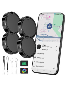 Etiqueta de Rastreo Bluetooth Android 4 Unidades Negro