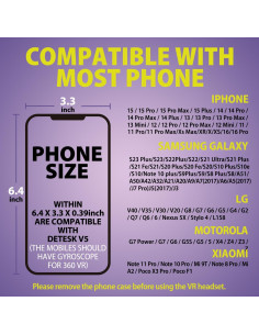 Auriculares VR DESTEK V5 para Teléfono - Lentes HD, 110 FOV 2