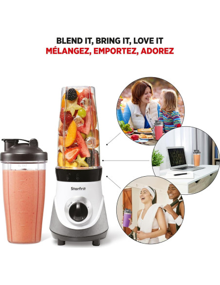 Licuadora Personal Starfrit 300W - 2 Tazas 828ml - 3 Velocidades