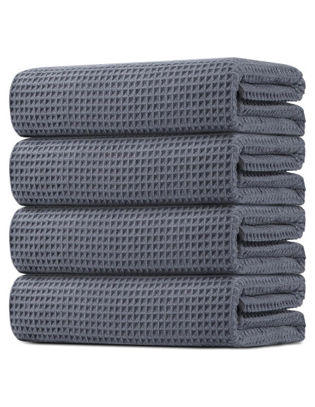 Juego de Toallas de Baño HOMEXCEL 4 Piezas Microfibra Gris 68x137 cm