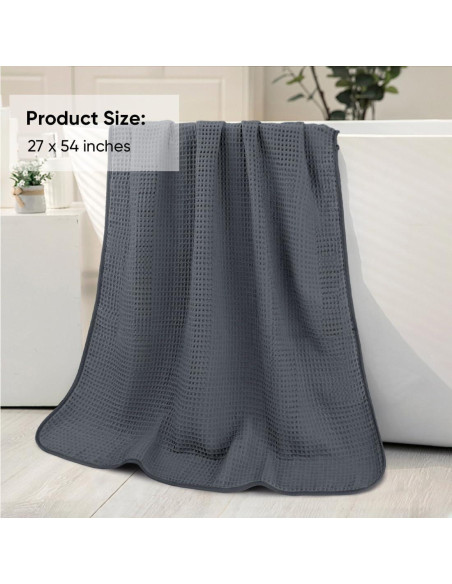 Juego de Toallas de Baño HOMEXCEL 4 Piezas Microfibra Gris 68x137 cm