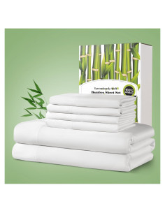 Juego de Sábanas Queen Shilucheng 100% Viscosa de Bambú 6 Piezas