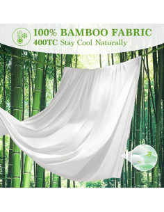 Juego de Sábanas Queen Shilucheng 100% Viscosa de Bambú 6 Piezas 2
